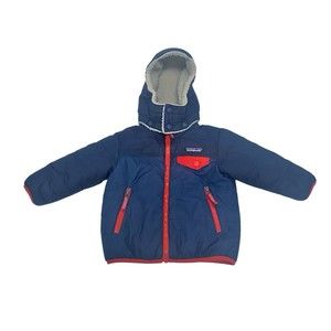 Patagonia Baby Reversible Tribbles Hoody Full Zip Stone Blue, Size 12-18 months